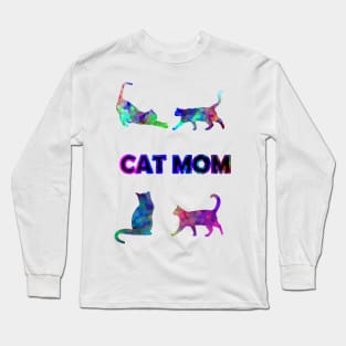 Cute Colorful Cats For Mom Long Sleeve T-Shirt